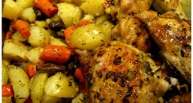 country baked chicken and veggies