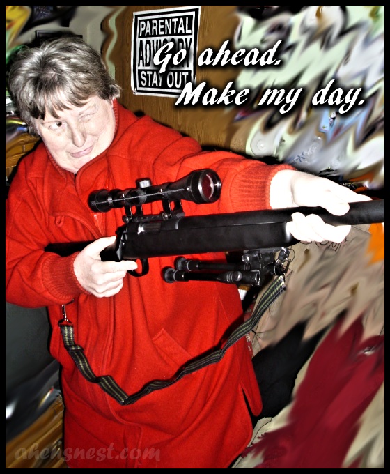 my mom with an airsoft gun