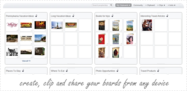 organize your life with clipix.com boards