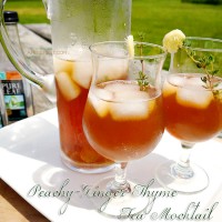 peachy ginger thyme tea mocktail recipe pure leaf
