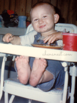 my baby boy in his highchair 1996