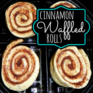 waffled cinnamon rolls @ahensnest