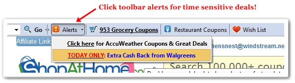 ShopAtHome.com toolbar alerts