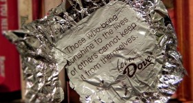 Dove candy wrapper quote
