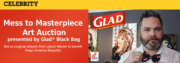Glad black bag art auction