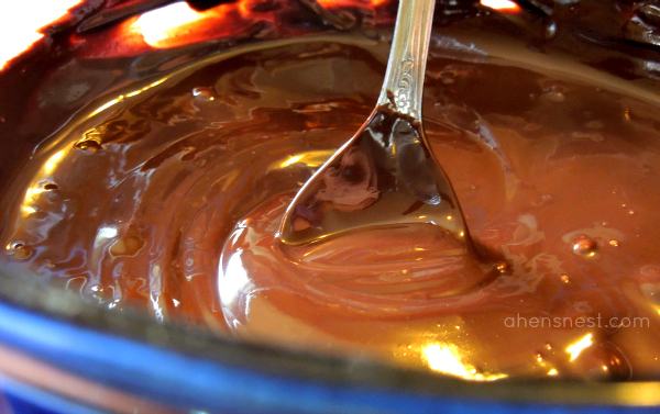 melted semi-sweet chocolate