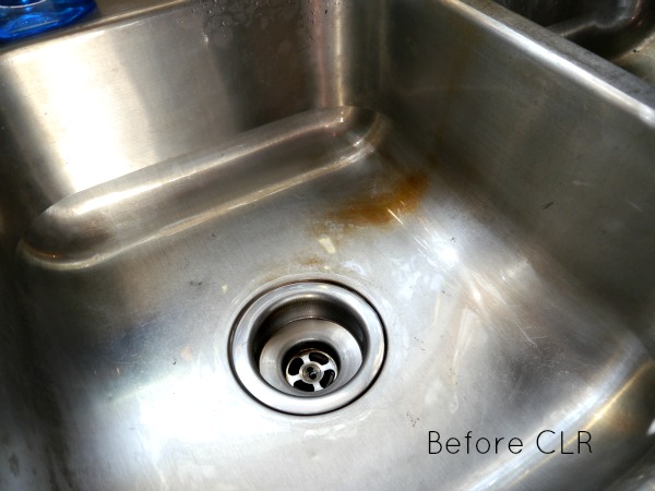 before cleaning sink with CLR