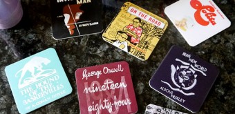 out of print coaster set