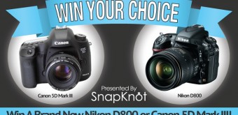 win a new Nikon D800 or Canon 5D Mark III