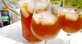 peachy ginger thyme tea mocktail recipe pure leaf