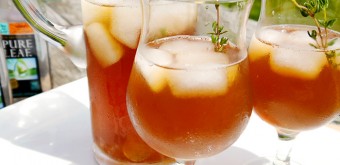 peachy ginger thyme tea mocktail recipe pure leaf