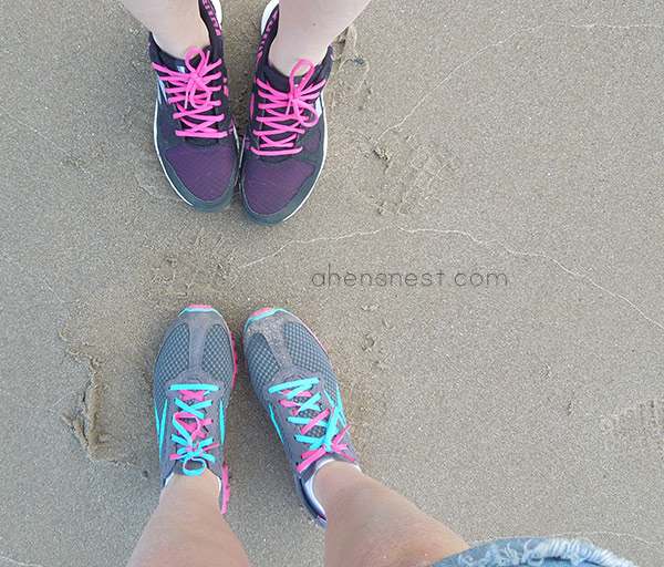 Reebok Realflex Run running shoes at the beach