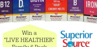 Win a LIVE HEALTHIER Family 6-Pack ($86 Value) of Superior Source Instant Dissolve Vitamins ‪#‎Giveaway‬ @ahensnest ‪#‎sponsored‬