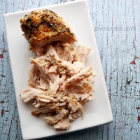 oven baked Juicy shredded chicken breasts